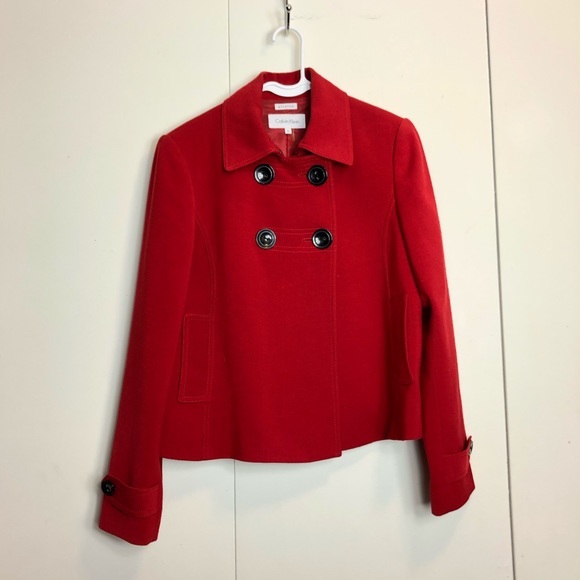 SOLD Calvin Klein Cape Peacoat Button Coat Jacket - Picture 1 of 7